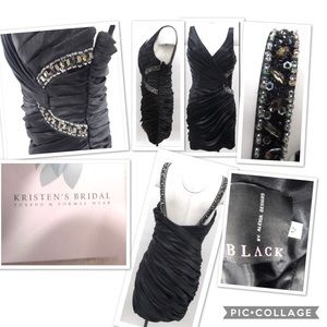 Sz 12 JR -Alexia Designs Blk Jeweled Dress